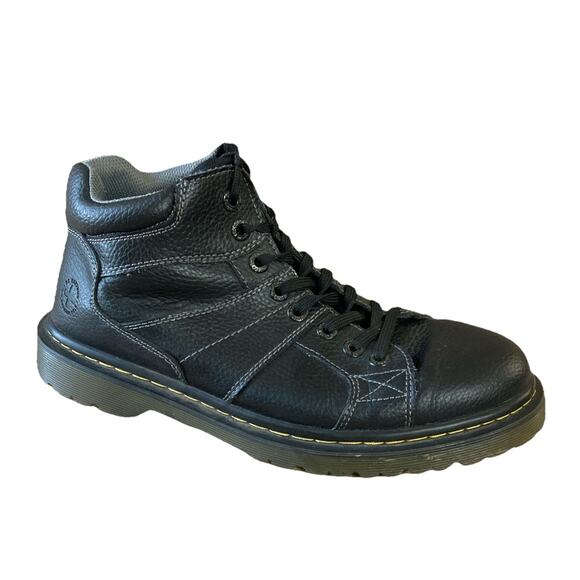 Dr. Doc Martens Boots Mens Sz 11 Black Leather Harrisland Combat Goth Retro 90s - Picture 1 of 9